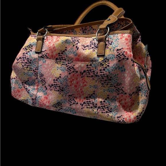 A very pretty pink and blue purse with bling and tassels - Picture 3 of 14